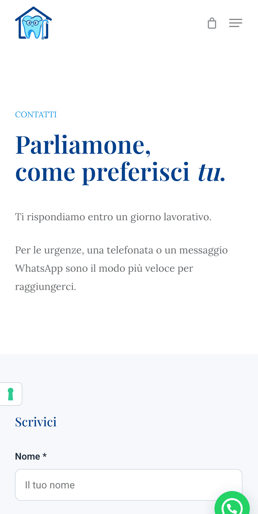 Odonto Senior - visualizzazione mobile